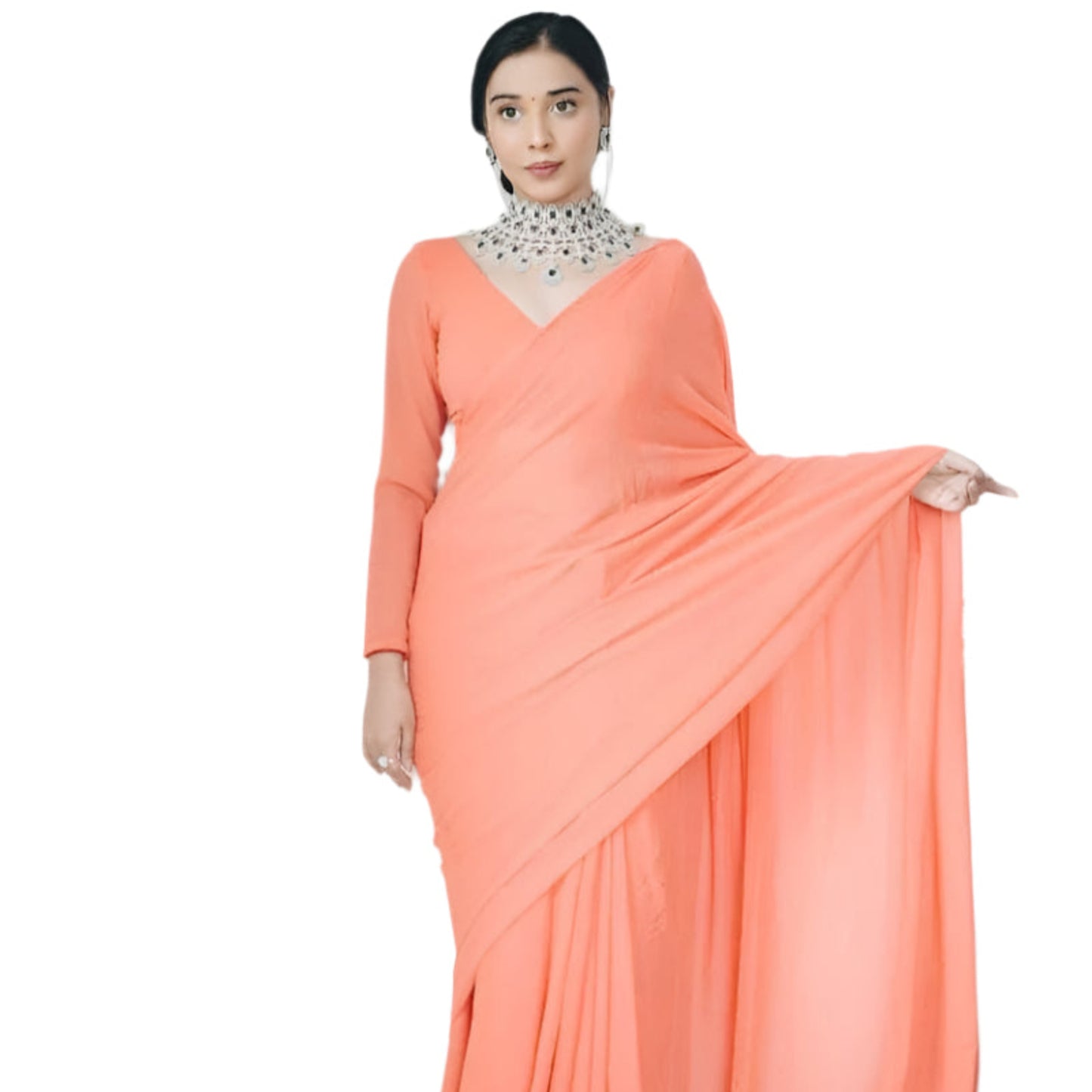 1 Min Ready To Wear Saree *BLOOMING GEORGETTE SAREE*