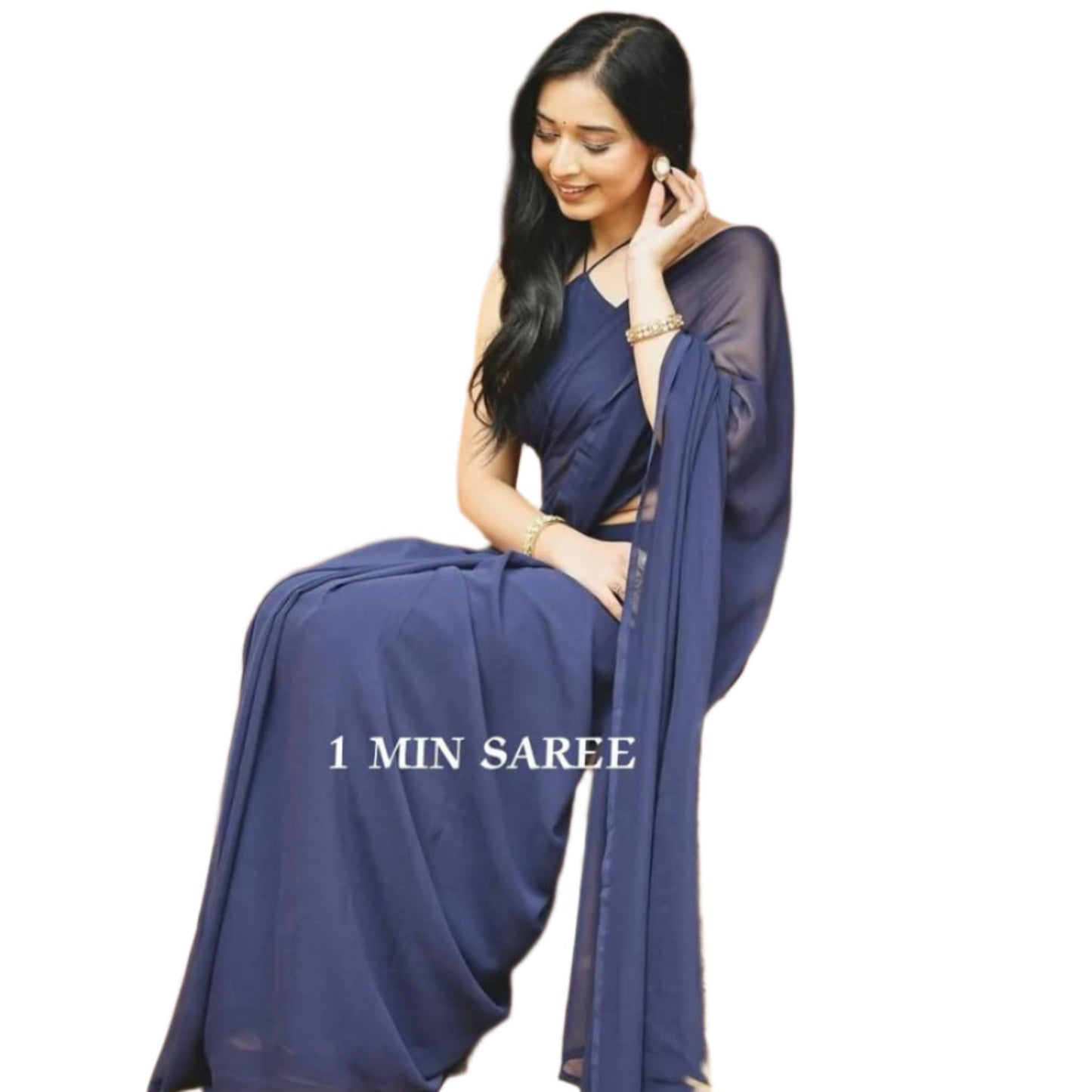 1 Min Ready To Wear Saree *BLOOMING GEORGETTE SAREE*