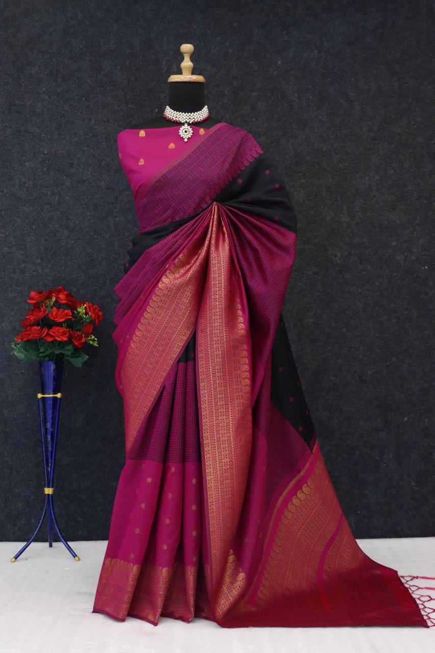 Kalyani cotton with gold jari silk saree