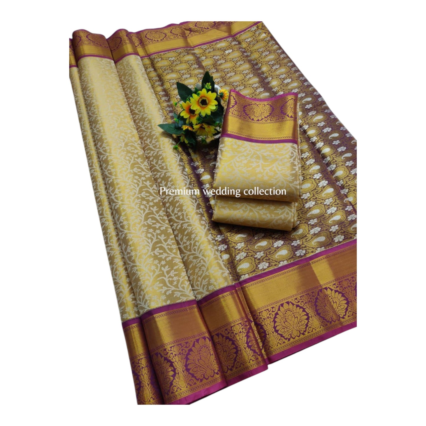 POOMBAVAI- SHINING TISSUE SILK SAREE