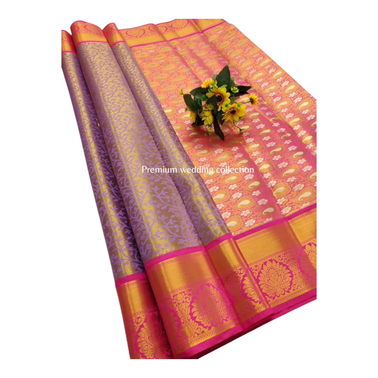 POOMBAVAI- SHINING TISSUE SILK SAREE