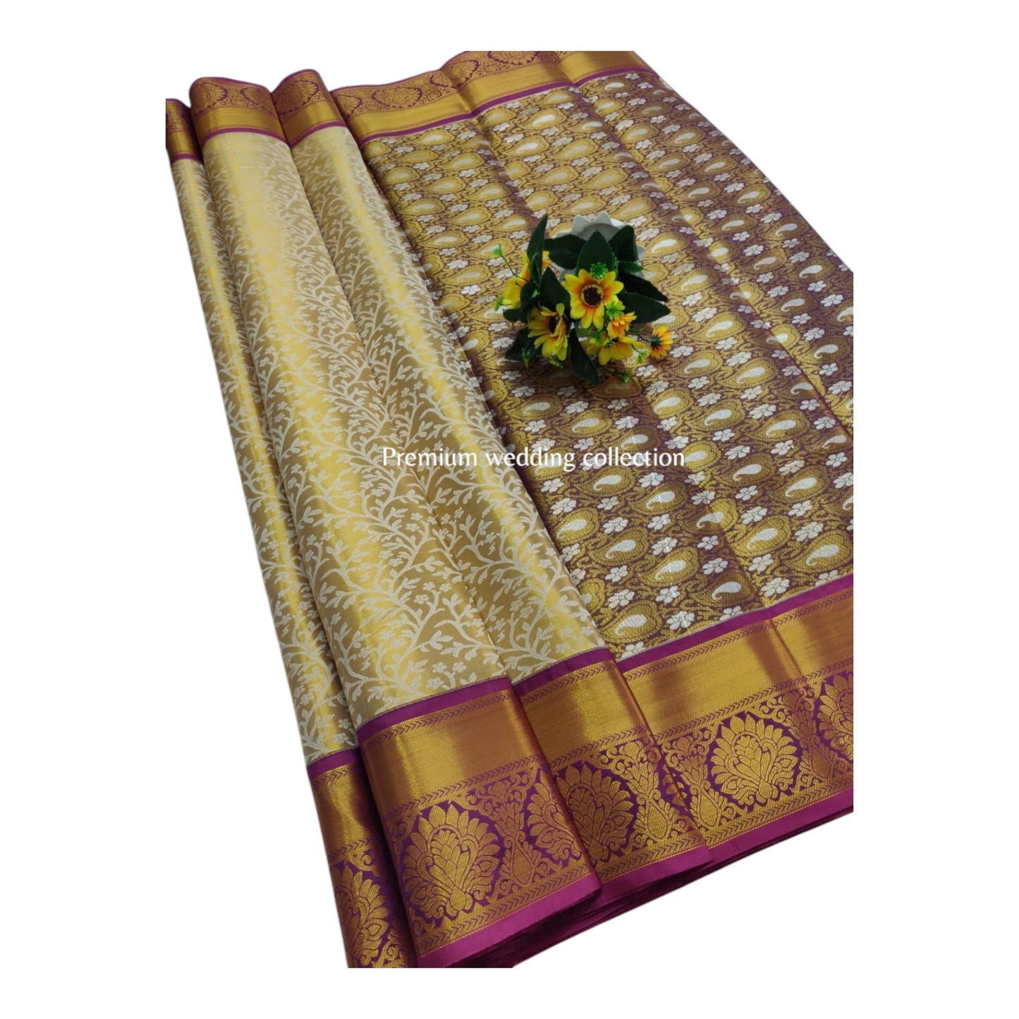 Decorative fabric with floral design on a white background