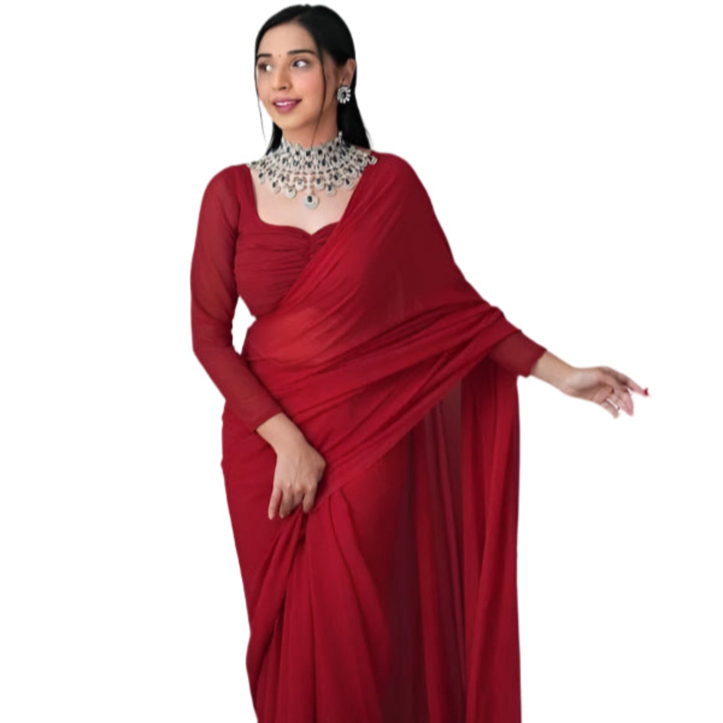 1 Min Ready To Wear Saree *BLOOMING GEORGETTE SAREE*