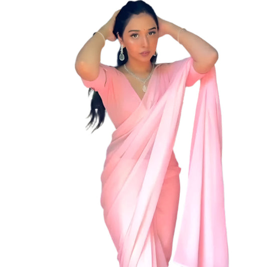 1 Min Ready To Wear Saree *BLOOMING GEORGETTE SAREE*