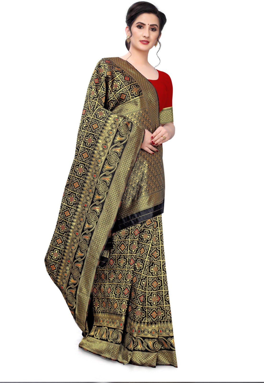 *Woven Bollywood Cotton Silk Saree*