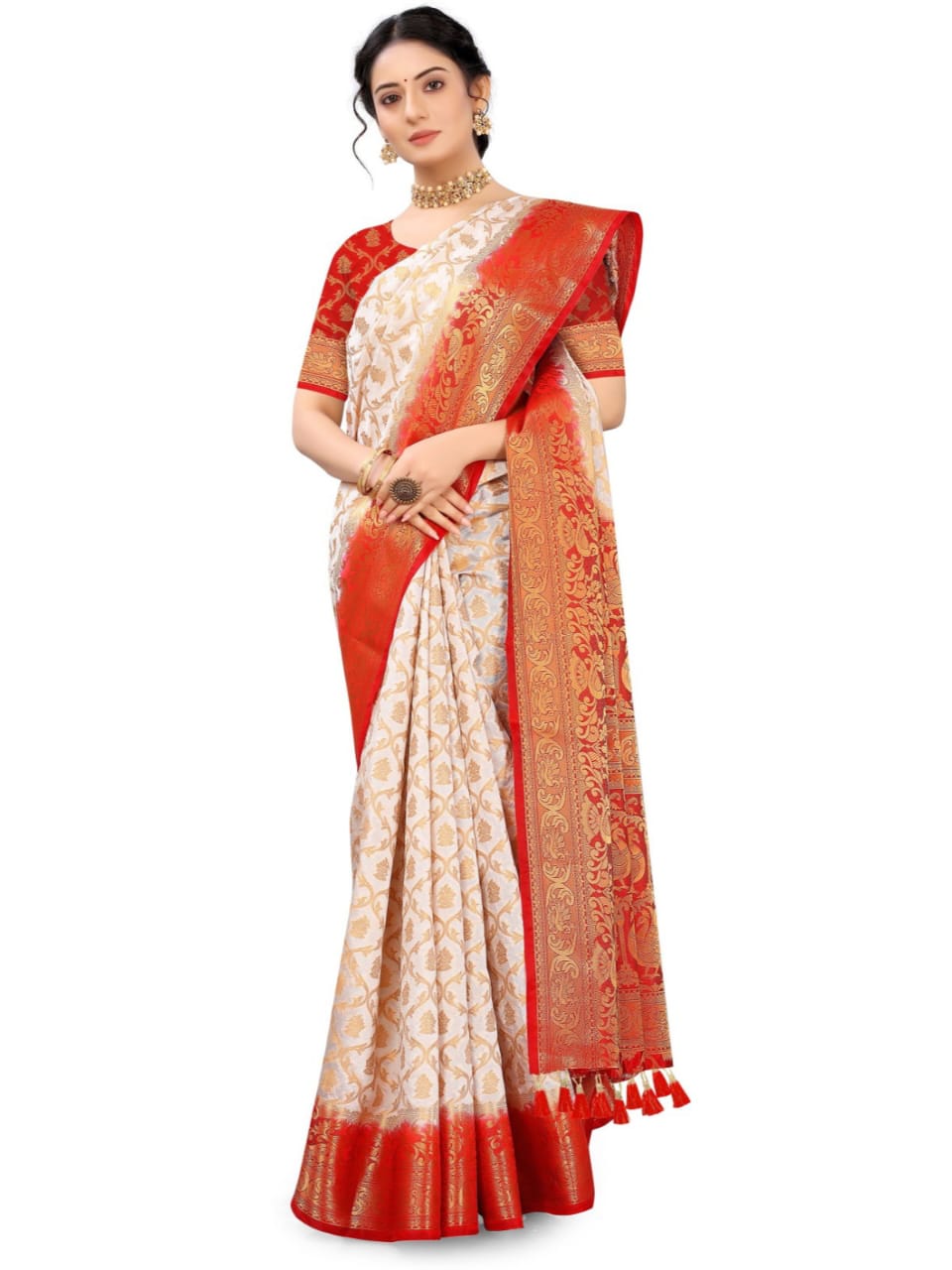 Self Design Patola Cotton Silk Sarees