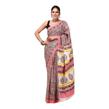 Cotton mulmul sarees with Blouse piece