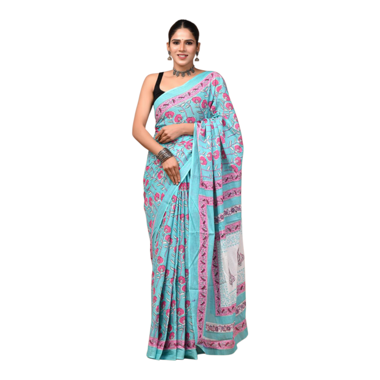 Cotton mulmul sarees with Blouse piece