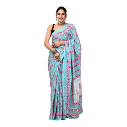 Cotton mulmul sarees with Blouse piece