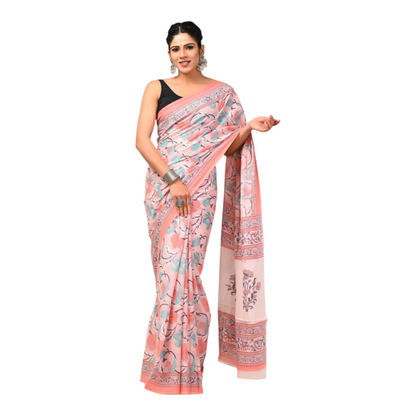 Cotton mulmul sarees with Blouse piece