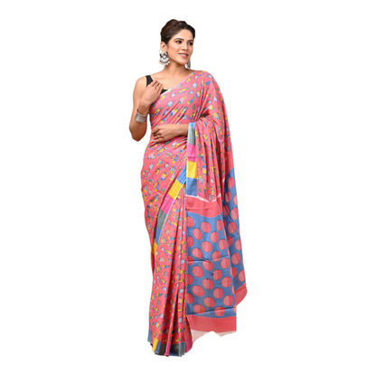 Cotton mulmul sarees with Blouse piece