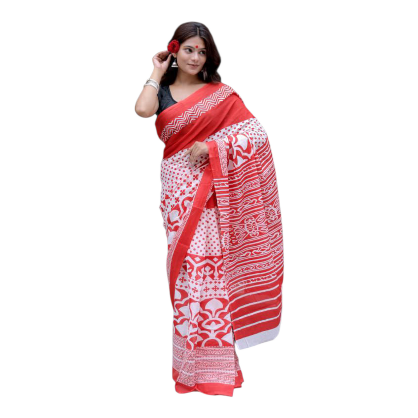 Cotton mulmul sarees with Blouse piece