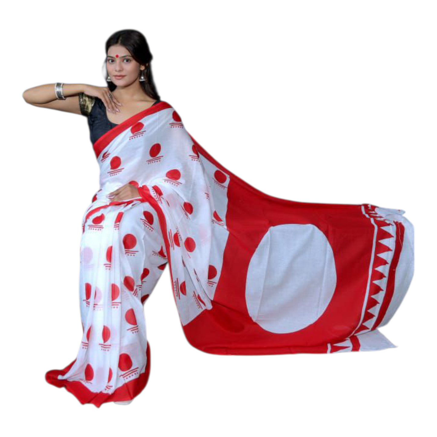 Cotton mulmul sarees with Blouse piece