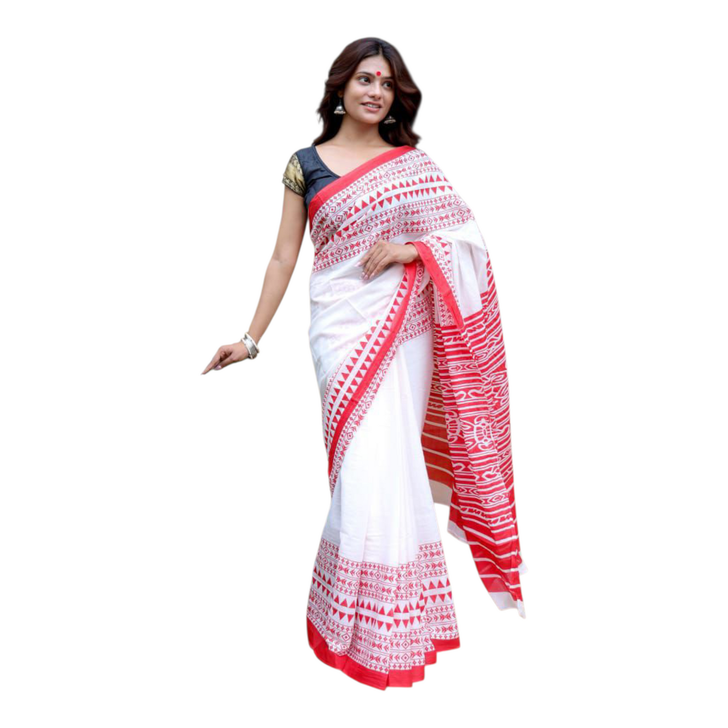 Cotton mulmul sarees with Blouse piece