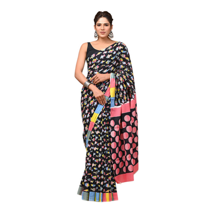 Cotton mulmul sarees with Blouse piece