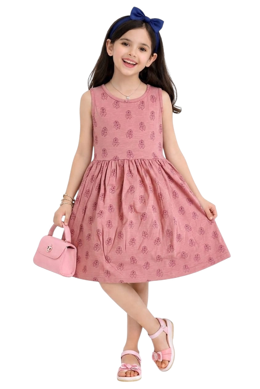 Girls black star print frock dress