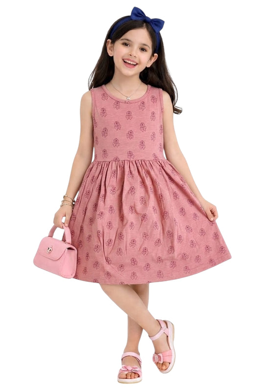 Girls black star print frock dress